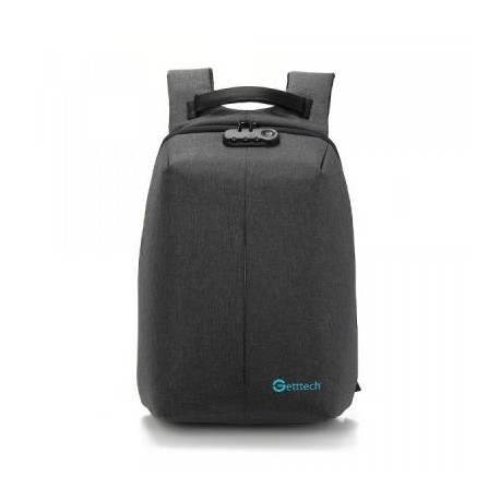 MOCHILA GETTTECH GMS-22001 15.6" SAFETY RESIST AGUA USB CANDADO