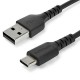 CABLE USB TIPO C STARTECH 1M NEGRO CON FIBRA ARAMIDA RUSB2AC1MB