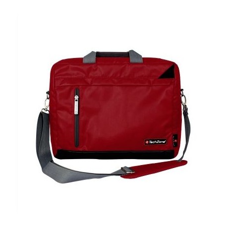 MALETIN TECHZONE P/LAPTOP NYLON ROJA/GRIS 16" TZ16MLMS22