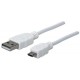 CABLE USB MANHATTAN V2.0 A-MICRO B 1.0M BLANCO 323987