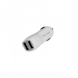 CARGADOR PARA AUTO VORAGO AU-103 BLANCO 2 PUERTOS USB BLISTER