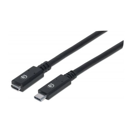 CABLE EXTENSION USB MANHATTAN TIPO C MACHO-HEMBRA 50CM NEGRO 355230