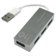 HUB USB BROBOTIX 180727-3 USB 2.0 PLATA 4 PUERTOS