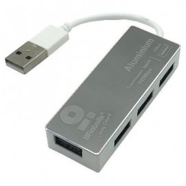 HUB USB BROBOTIX 180727-3 USB 2.0 PLATA 4 PUERTOS