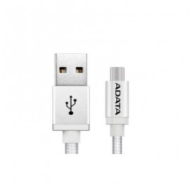 CABLE ADATA MICRO USB DE 100CM Y 2.4A PLATEADO (AMUCAL-100CMK-CSV)