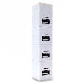 HUB USB BROBOTIX 180727-1 USB 2.0 COLOR BLANCO 4 PUERTOS