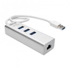 ADAPTADOR DE USB 3.0 A RED NIC CON HUB USB 3.0 DE 3 PUERTOS