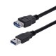 Cable 1m Macho a Hembra USB3.0A Negro Extensor  STARTECH USB3SEXT1MBK
