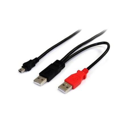 Cable 30cm USB  Y P/Disc Extern 2x USBA a 1x MiniB STARTECH USB2HABMY1