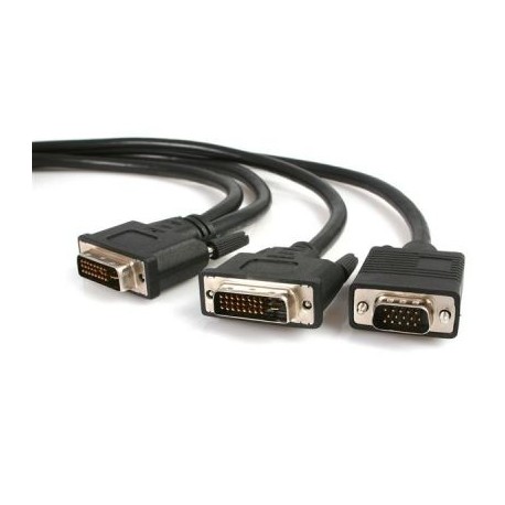 Cable 1.8m Divisor DVI-I Macho  a DVI-D y VGA HD15 STARTECH DVIVGAYMM6
