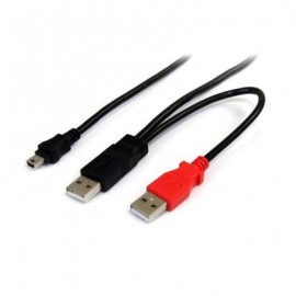 Cable 91cm USB Y P/Discos Exter 2x USBA a 1x MiniB STARTECH USB2HABMY3