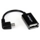 Cable  MicroUSB a USB OTG 12cm Acodado Macho Hembra STARTECH UUSBOTGRA