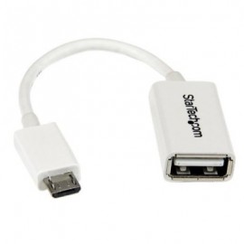 Cable MicroUSB a USB  OTG Blanco 12cm Macho a Hembra STARTECH UUSBOTGW
