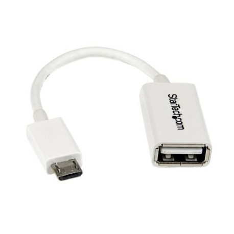 Cable MicroUSB a USB  OTG Blanco 12cm Macho a Hembra STARTECH UUSBOTGW