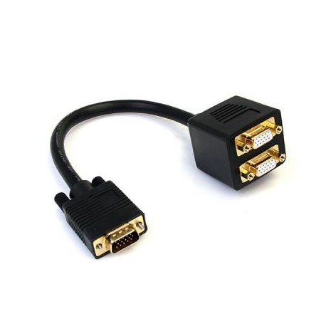 Cable 30cm Divisor Video VGA 2 Ptos Salidas HD15 STARTECH VGASPL1VV