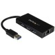 Hub USB 3.0 Aluminio  C/Cable  3PTOS y Adaptador   STARTECH ST3300GU3B