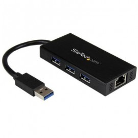 Hub USB 3.0 Aluminio  C/Cable  3PTOS y Adaptador   STARTECH ST3300GU3B