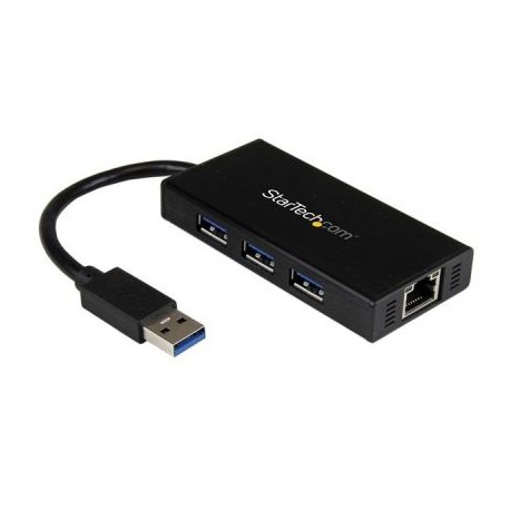 Hub USB 3.0 Aluminio  C/Cable  3PTOS y Adaptador   STARTECH ST3300GU3B