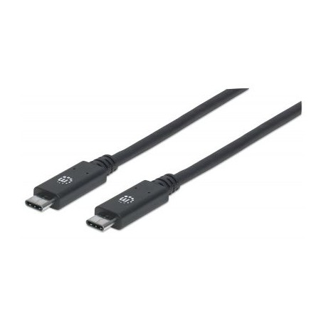 CABLE USB MANHATTAN TIPO C MACHO-MACHO 1M NEGRO V3.1 354868