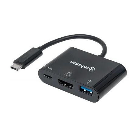 CONVERTIDOR VIDEO MANHATTAN USB-C A HDMI-H + USB3 + USBC 152037