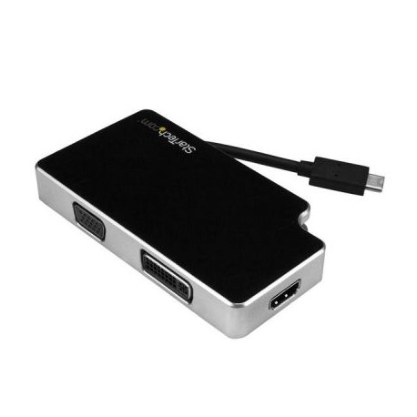 STARTECH ADAP. DE VIAJE 3EN1 USBC-VGA,DVI,HDMI NEGRO CDPVGDVHDB