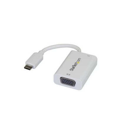 STARTECH ADAPTADOR USB-C A VGA ENTREGA PODER USB BLANCO CDP2VGAUCPW