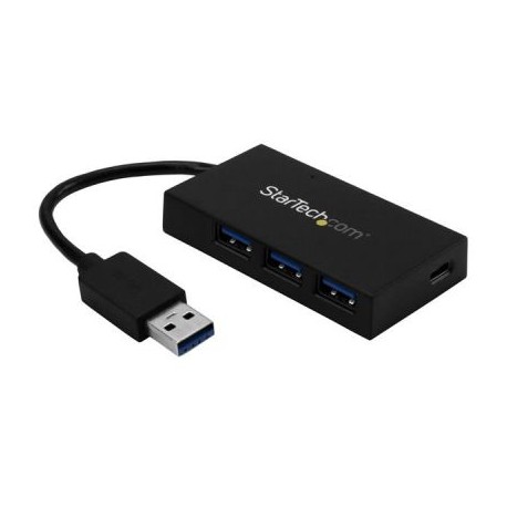 STARTECH HUB USB TIPO C 3.0 4 PUERTS EXTERNO NEGRO 5Kbits HB30A3A1CSFS