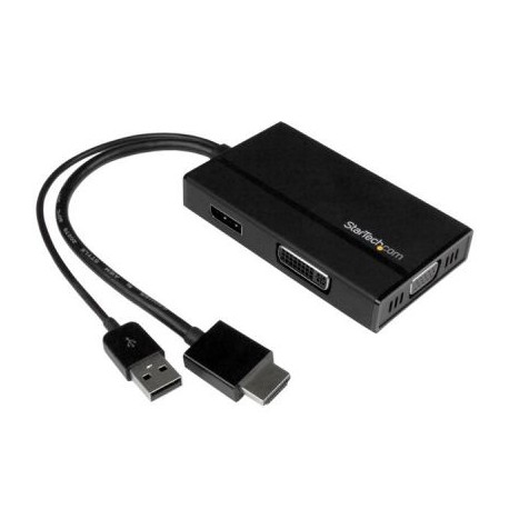 STARTECH ADAPTADOR DE VIAJE HDMI-DP,VGA O DVI 1920x1200 HD2DPVGADVI