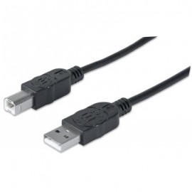 CABLE USB V2.0 MANHATTAN A-B  1.8M NEGRO 333368