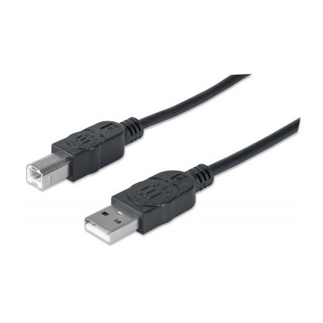 CABLE USB V2.0 MANHATTAN A-B  1.8M NEGRO 333368