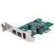 TARJETA PCIE   FIREWIRE PERFIL BAJO 3 PTOS  STARTECH PEX1394B3LP