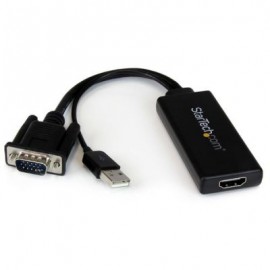 CONVERTIDOR VGA A HDMI CON USB AUDIO Y ALIMENTACION STARTECH VGA2HDU