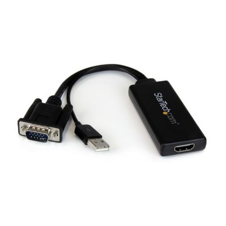 CONVERTIDOR VGA A HDMI CON USB AUDIO Y ALIMENTACION STARTECH VGA2HDU