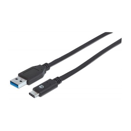 CABLE USB MANHATTAN USB A-USB C MACHO 50 CM NEGRO 354639
