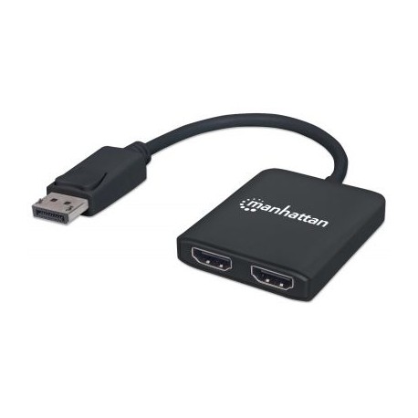 VIDEO SPLITTER MANHATTAN DISPLAYPORT 1DP IN:2HDMI OUT USB/MST 152716
