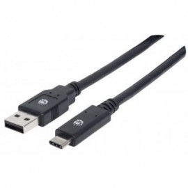 CABLE USB MANHATTAN TIPO C - A MACHO 5 MTS NEGRO V2.0 354943