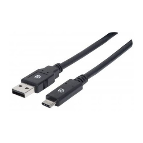 CABLE USB MANHATTAN TIPO C - A MACHO 5 MTS NEGRO V2.0 354943