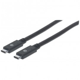 CABLE USB-C MANHATTAN V3.1, C-C 2.0M NEGRO 354905