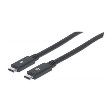 CABLE USB-C MANHATTAN V3.1, C-C 2.0M NEGRO 354905