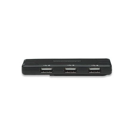 MANHATTAN HUB USB 2.0 DE BOLSILLO 7 PUERTOS 480 MBIT/S NEGRO 161169