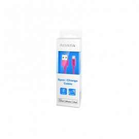 CABLE ADATA LIGHTNING APPLE DE 1MT ROSA CERTIFICADO AMFIPL-100CM-CPK