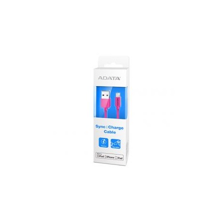 CABLE ADATA LIGHTNING APPLE DE 1MT ROSA CERTIFICADO AMFIPL-100CM-CPK