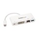HUB CONCENTRADOR STARTECH USB 3.0 1X RJ-45 1X DVI-I BLANCO