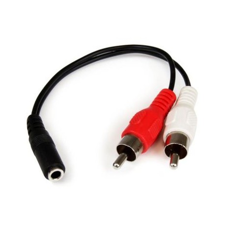 CABLE DE AUDIO STARTECH MINI 3.5MM A 2X RCA 15CM NEGRO MUFMRCA