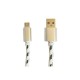 CABLE USB A MICRO USB 2 MTS CARGA/DATOS NYLON BLANCO PREMIUM OVALTECH