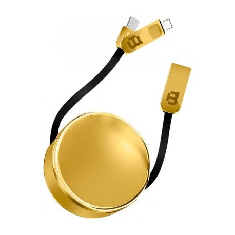 CABLE DUAL MICRO USB/TIPO C BLACKPCS ORO 1M CAGMCPR-3
