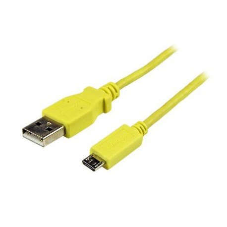 Cable Slim Micro B a USB A 1T Amarillo  STARTECH USBAUB1MYL