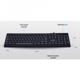 TECLADO ACTECK TE-200 USB ESTANDAR NEGRO ALAMBRICO