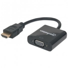 CONVERTIDOR MANHATTAN HDMI A VGA NEGRO BOLSA 151467