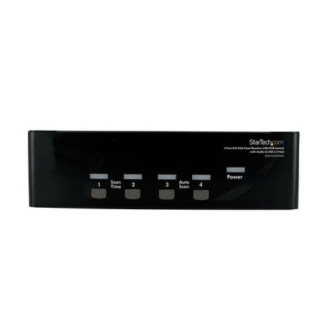 SWITCH KVM P/4 PC  2 PANTALLAS DVI VGA AUDIO USB  STARTECH SV431DDVDUA